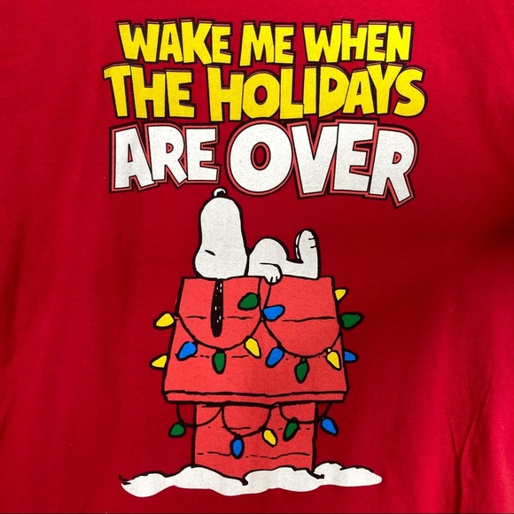 Peanuts Tops - Snoopy Christmas short sleeve T-shirt